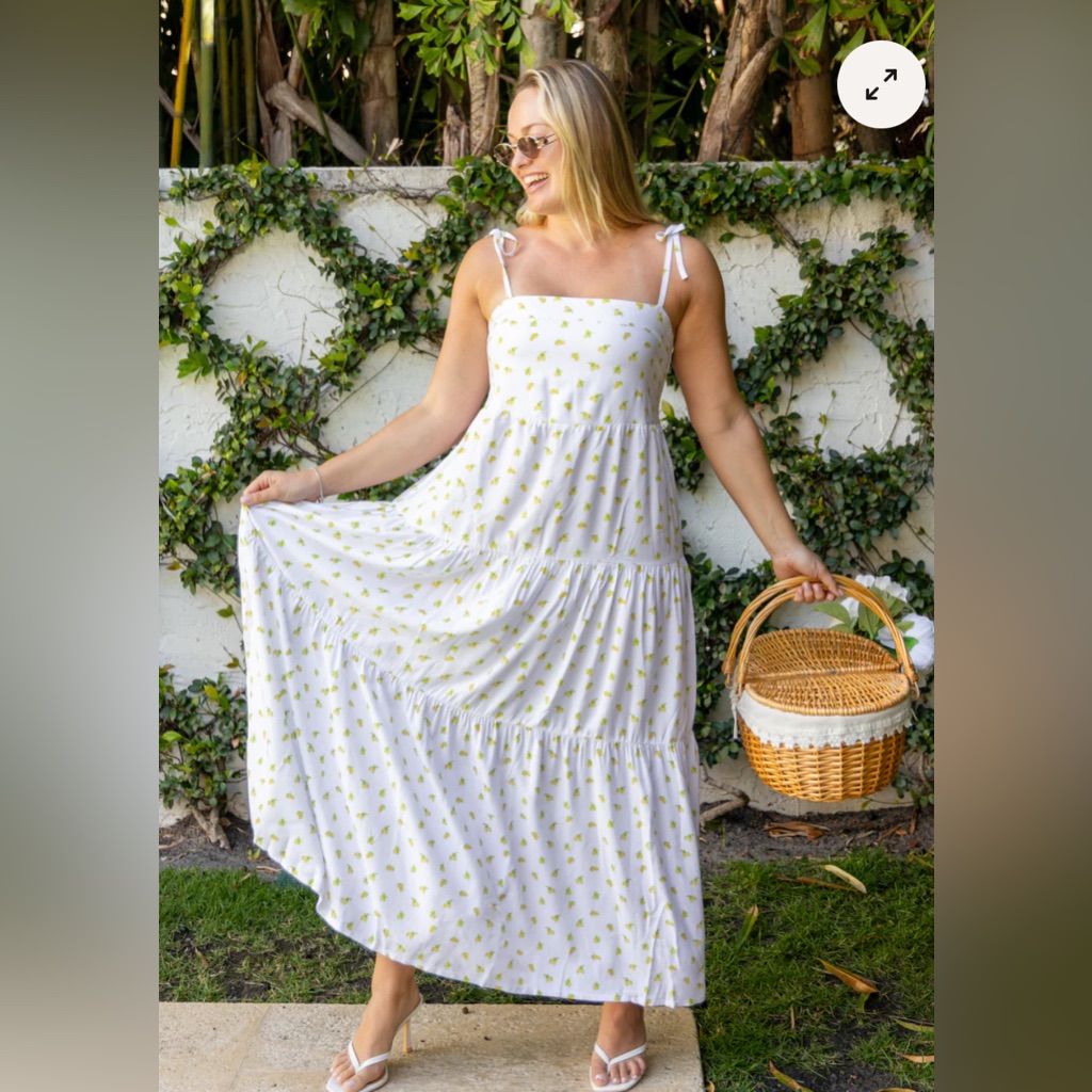 The Amalfi Lemon Print Resort Dress - Xs